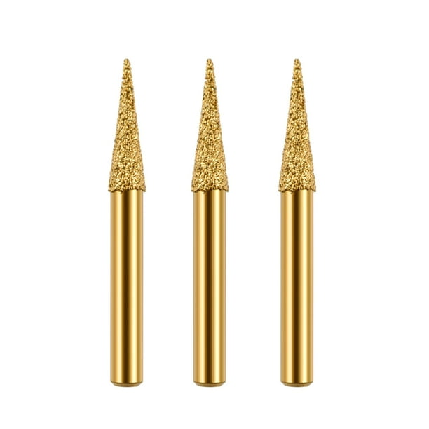 3 piezas de muelas abrasivas, cabezal de pulido cónico de 60 mm de largo, punta montada para 6mm
