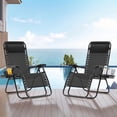 thumbnail image 2 of Simenmax Zero Gravity Chair Set of 2 with Cup Holder & Removable Pillows, Adjustable Reclining Outdoor Patio Folding Chairs Portable Lounge Chair Furniture for Poolside, Lawn, Beach, Camping, Black, 2 of 9