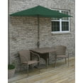 thumbnail image 2 of Blue Star Group Terrace Mates Daniella All-Weather Wicker Coffee Color Table Set w/ 7.5'-Wide OFF-THE-WALL BRELLA - Green Olefin Canopy, 2 of 7