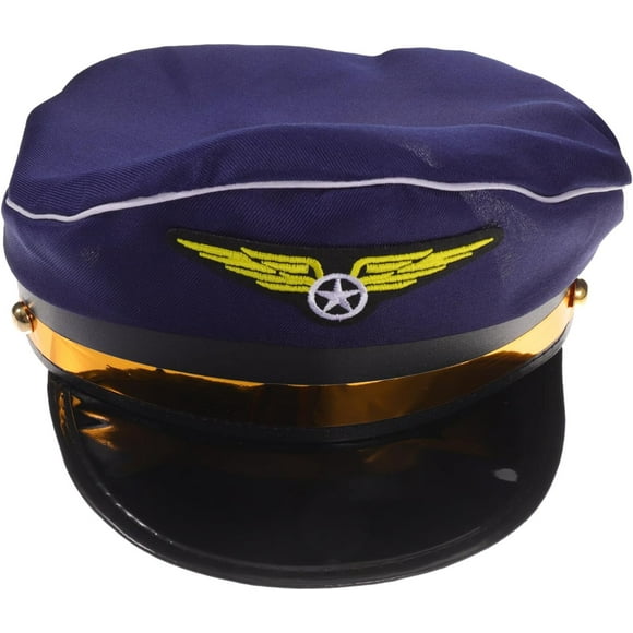 FYBTOF Mens Hats Mens Hats Captain Hat Adult Airline Captain Cap Flight Attendant Costume Accessory for Adults Supplies Firefighter Hat Captains Hat-4998