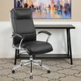 thumbnail image 2 of Flash Furniture High Back Designer Black LeatherSoft Smooth Upholstered Executive Swivel Office Chair with Chrome Base and Arms, 2 of 7
