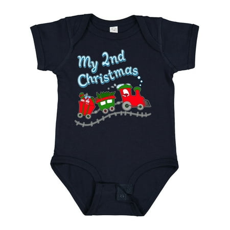 

Inktastic My 2nd Christmas Train with Presents and Tree Gift Baby Boy or Baby Girl Bodysuit