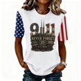 thumbnail image 2 of Women's 911 25th Anniversary Tshirt We Will Never Forget 9/11 Tee Vintage 911 Memorial 25th Anniversary Tee Tops, 2 of 6
