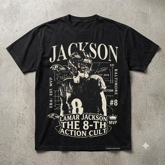 Lamar Jackson Vintage Bootleg Style T-Shirt - Baltimore Football MVP #8 Graphic Tee