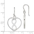 thumbnail image 2 of 925 Sterling Silver Infinity Heart Drop Dangle Earrings Love, 2 of 6