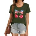 thumbnail image 4 of Womens Spring Tops, T Shirts Short Sleeve For Women 4Th Of July Tops Lightweight Casual Summer Outfits Clothes Thermal Undershirt Winter Tops 2024 Animal Print Tops (M, Army Green) ZMTing, 4 of 5
