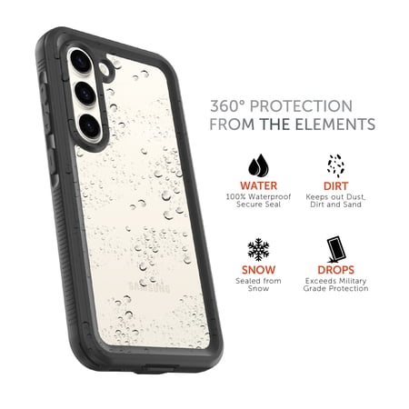 BODY GLOVE TIDAL WATERPROOF PHONE CASE FOR SAMSUNG GALAXY S23+ 5G – BLACK/CLEAR