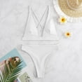 thumbnail image 3 of Womens High Waisted Thong Bikini Sets Sexy Brazilian Triangle Top Deep V Neck Two Piece Swimsuit Bathing Suits, 3 of 6