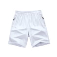thumbnail image 2 of Nestiefly Men's Athletic Shorts Quick Dry Lightweight Linerless Gym Workout Hiking Shorts with Zipper Pockets White M, 2 of 6