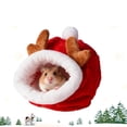 thumbnail image 7 of Christmas Small Animal Bed, Hamster Bed, Cozy Fleece Hamster Hideout, Warm Winter Sleeping Bag for Sugar Gliders & Dwarf Hamsters, Holiday Pet Cage Accessories, Small C, 7 of 7