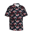 thumbnail image 3 of Xecao Rose Flowers print Hawaiian shirt - a stylish short-sleeve button-down for men, perfect for casual beach and tropical outings., 3 of 9