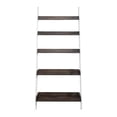 thumbnail image 3 of Scranton & Co Rubberwood White Leaning Bookcase with 5 Graduated Shelves, 3 of 8