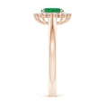 thumbnail image 3 of Angara Natural 0.2 Ct. Emerald with Diamond Halo Ring in 14K Rose Gold for Women (Ring Size: 3), 3 of 10