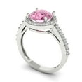 thumbnail image 2 of Halo Engagement Ring for Women - 1.86ct Simulated Pink Diamond in 14K White Gold Promise Ring, 2 of 6