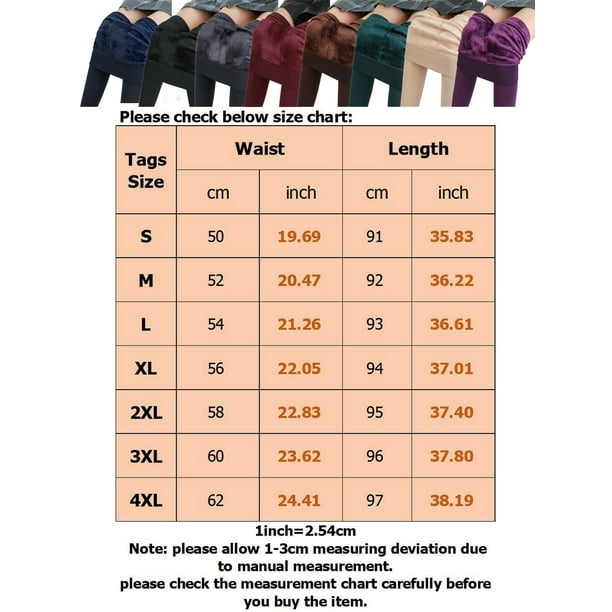 Innerwin Underwear Bottoms Fleece Lined Ladies Leggings Workout Elastic  Waisted Thicken Plush Thermal Long Johns Skin Color XL 