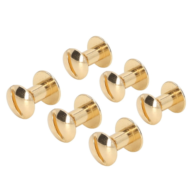 Tebru Brass Rivets, Leather Cap Rivet,20pcs Flat Head Copper Brass Screws  Nuts Nails Rivets Leather Cap Accessory 