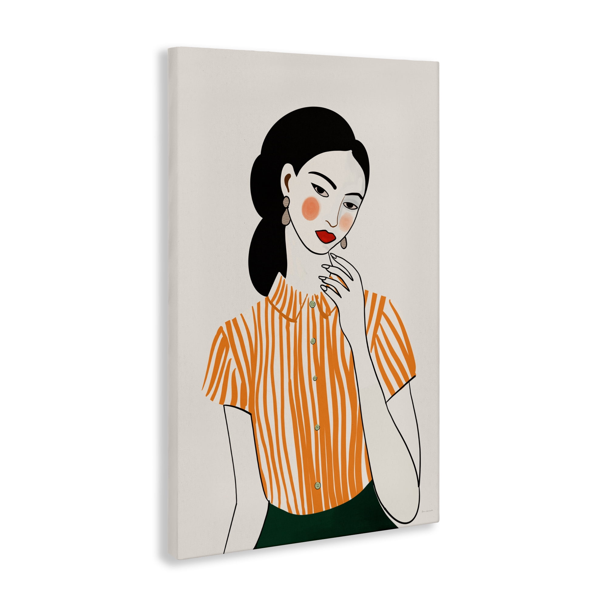 Stupell Industries Woman in Orange Blouse Canvas Wall Art, design by Omar Escalante