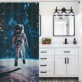 thumbnail image 6 of Space Astronaut Waterproof Polyester Quick-Drying Shower Curtain for Bathroom with 12 Hooks, 6 of 8