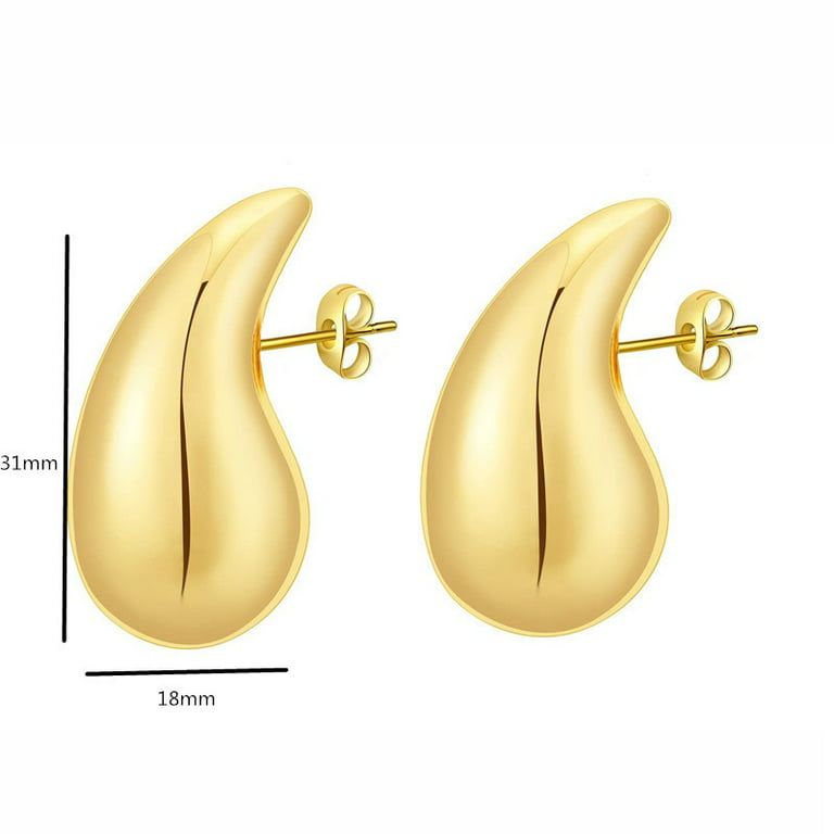  Ascona Small Chunky Gold Hoop Earrings for Women Girls,  Lightweight Water Drop Teardrop Earrings Fashion Trendy Hypoallergenic  Jewelry (Gold): Clothing, Shoes & Jewelry