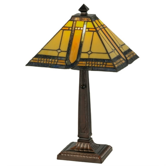 Meyda Tiffany 147482 Sierra Prairie Mission 1 Light 21" Tall Hand-Crafted Table Lamp -