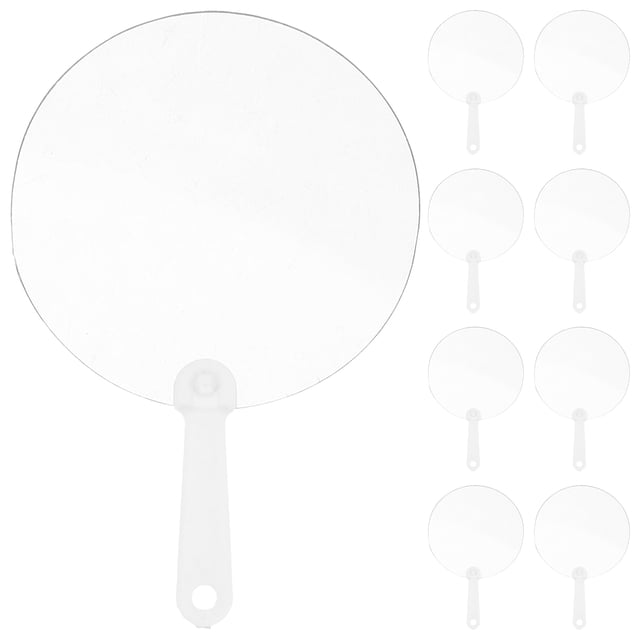 SHISUYAN 12Pcs DIY Painting Fans Blank Fans Transparent DIY Fans Transparent Graffiti Fans