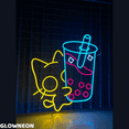 thumbnail image 2 of Glowneon Cat With Bubble Tea Neon Sign, Bubble Milk Tea Store Led Art, 2 of 5
