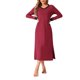 thumbnail image 2 of INSPIRAR CHIC Camisón de Mujer de Manga Larga con Cuello en V, Vestido de Noche Suave con Bolsillos S Rojo, 2 of 6