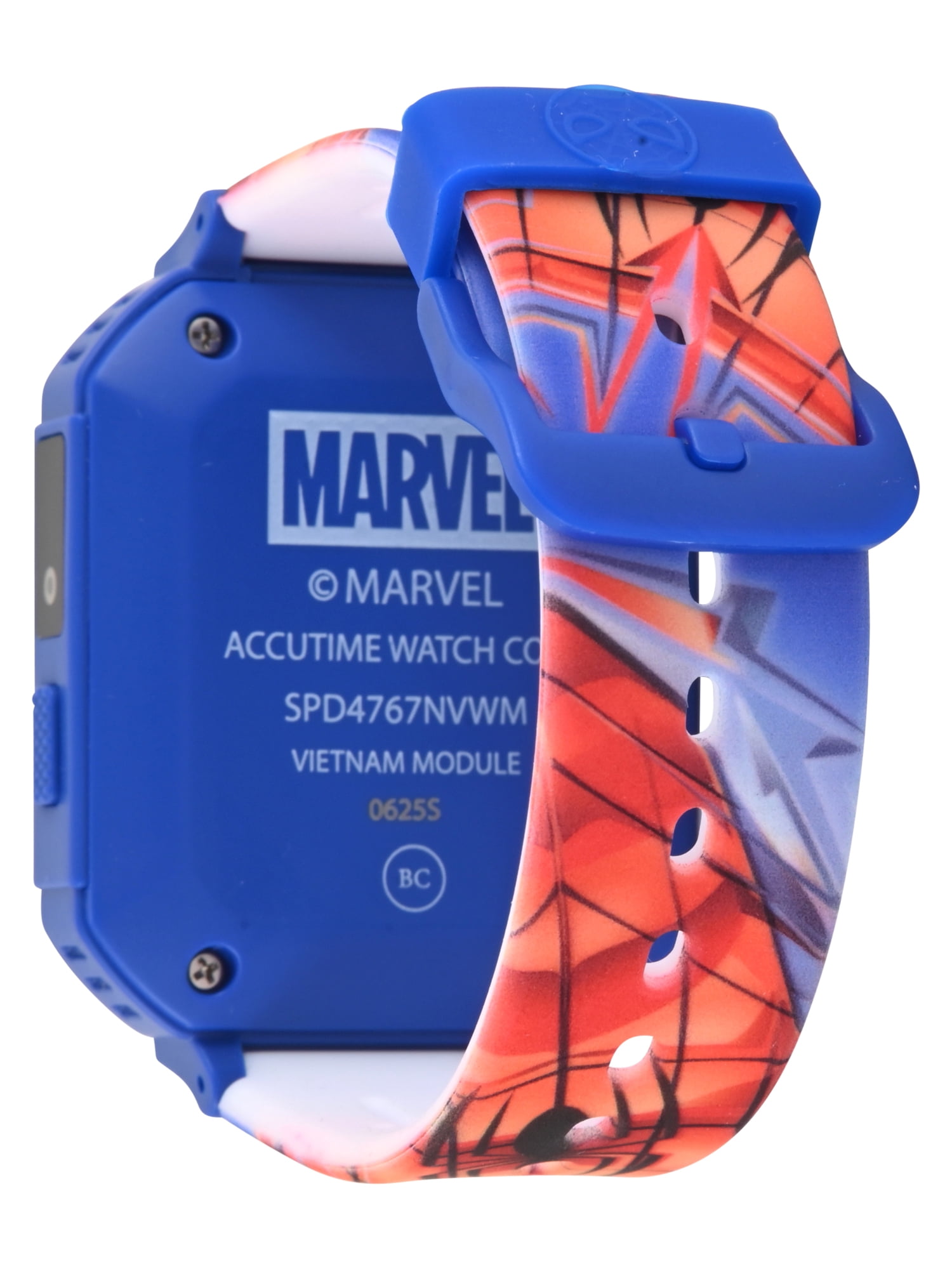 Marvel Spider-Man iTime Unisex Child Smart Watch with Silicone Strap and Metallic Blue Case 42mm