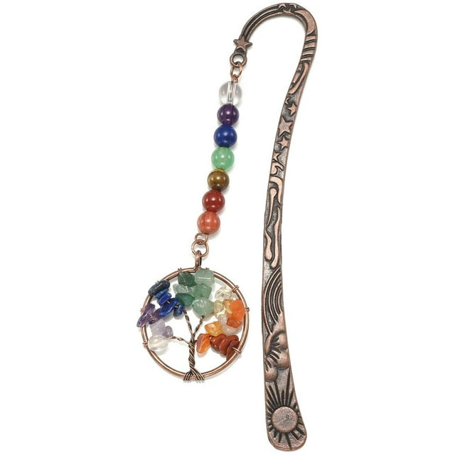 7 Chakra Crystal Bookmark Vintage Metal Tree of Life Bookmarks for ...