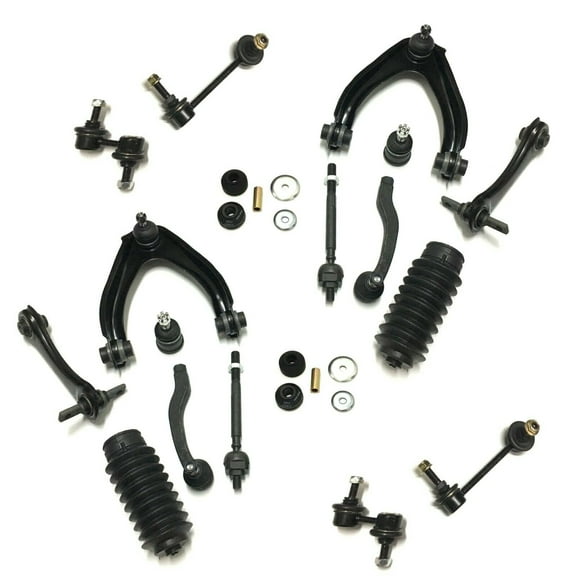 18 Pc Complete Suspension Kit Inner & Outer Tie Rod Ends, Lower Ball Joints, Bellow Boots, Shock Mount Bushings, Front & Rear Upper Control Arms & Sway Bars Fits select: 1997-2001 HONDA CR-V