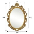 thumbnail image 6 of Antique Gold Mirror with Scroll Design, Oval Wall Mirror for Entryways Living Room Bedroom, 16 x 24 Inch, 6 of 7