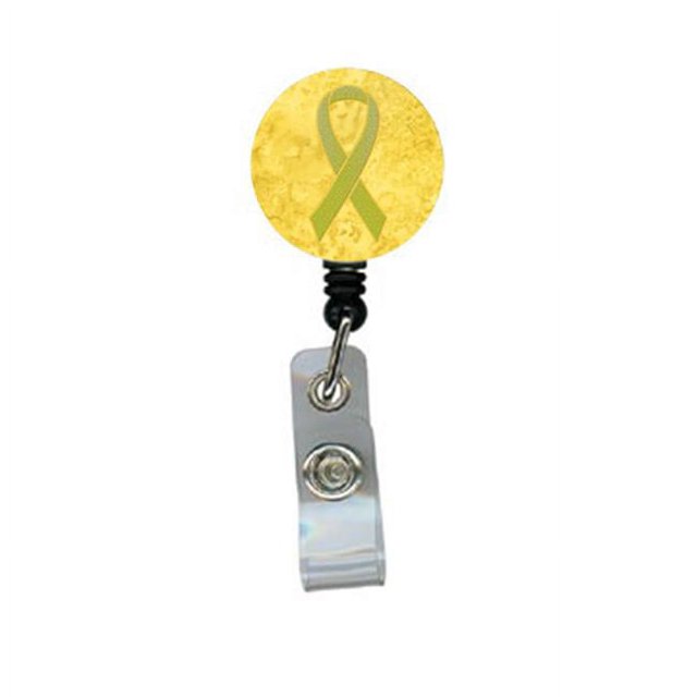 Carolines Treasures AN1203BR Yellow Ribbon for Sarcoma- Bone or Bladder Cancer Awareness Retractable Badge Reel