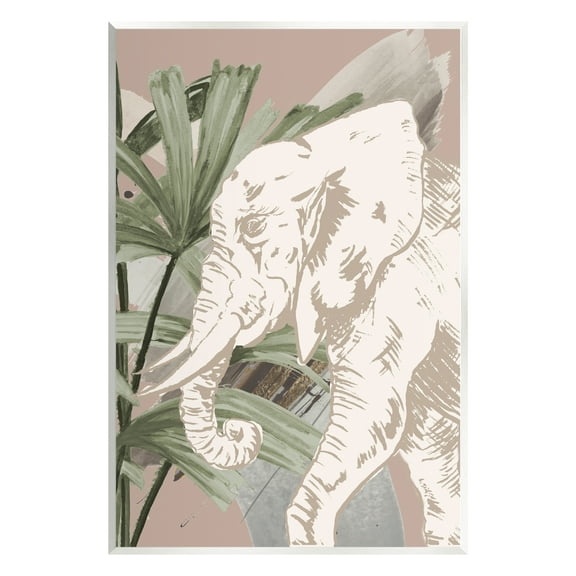 Stupell Industries Tropical Jungle Elephant Animals & Insects Painting Unframed Art Print Wall Art, 10 x 15