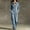 Light Blue, variant on Women Faux Suede Jumpsuit, Loose Stand Collar Long Sleeve Front Zipper Wide Leg Athletic Romper with Side Pockets Light Blue XL(XL)