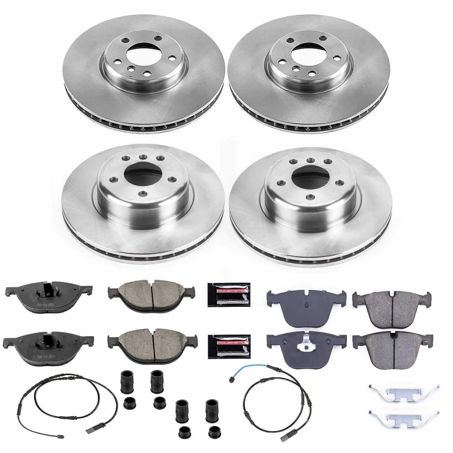PowerStop Front and Rear Stock Replacement Brake Pad and Rotor Kit Fits: BMW Select Models KOE6027