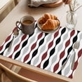 thumbnail image 3 of Placemat Set of 4 Mid Century Abstract Art Placemats for Dining Table Geometric Black Red Grey Washable Table Mats for Kitchen and Party Decor Indoor & Outdoor Use, 3 of 8