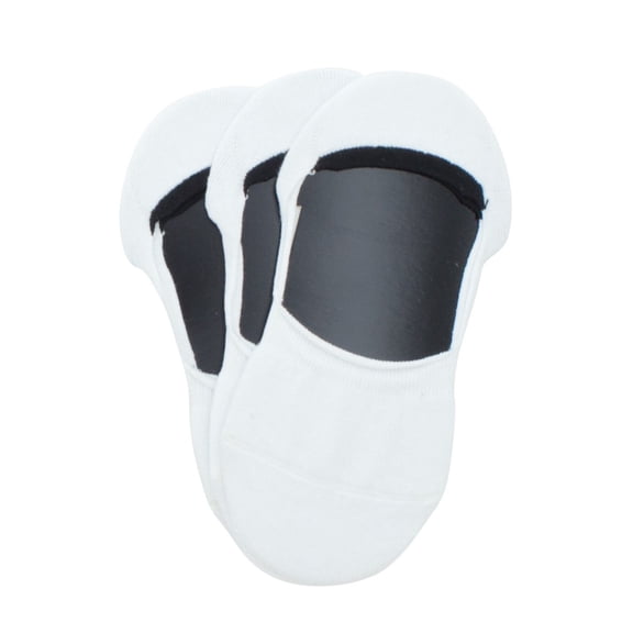 MeMoi Ultra Invisible Cotton Sneaker Sock Liners With Contrast Heel 3-Pack - Womens - Female