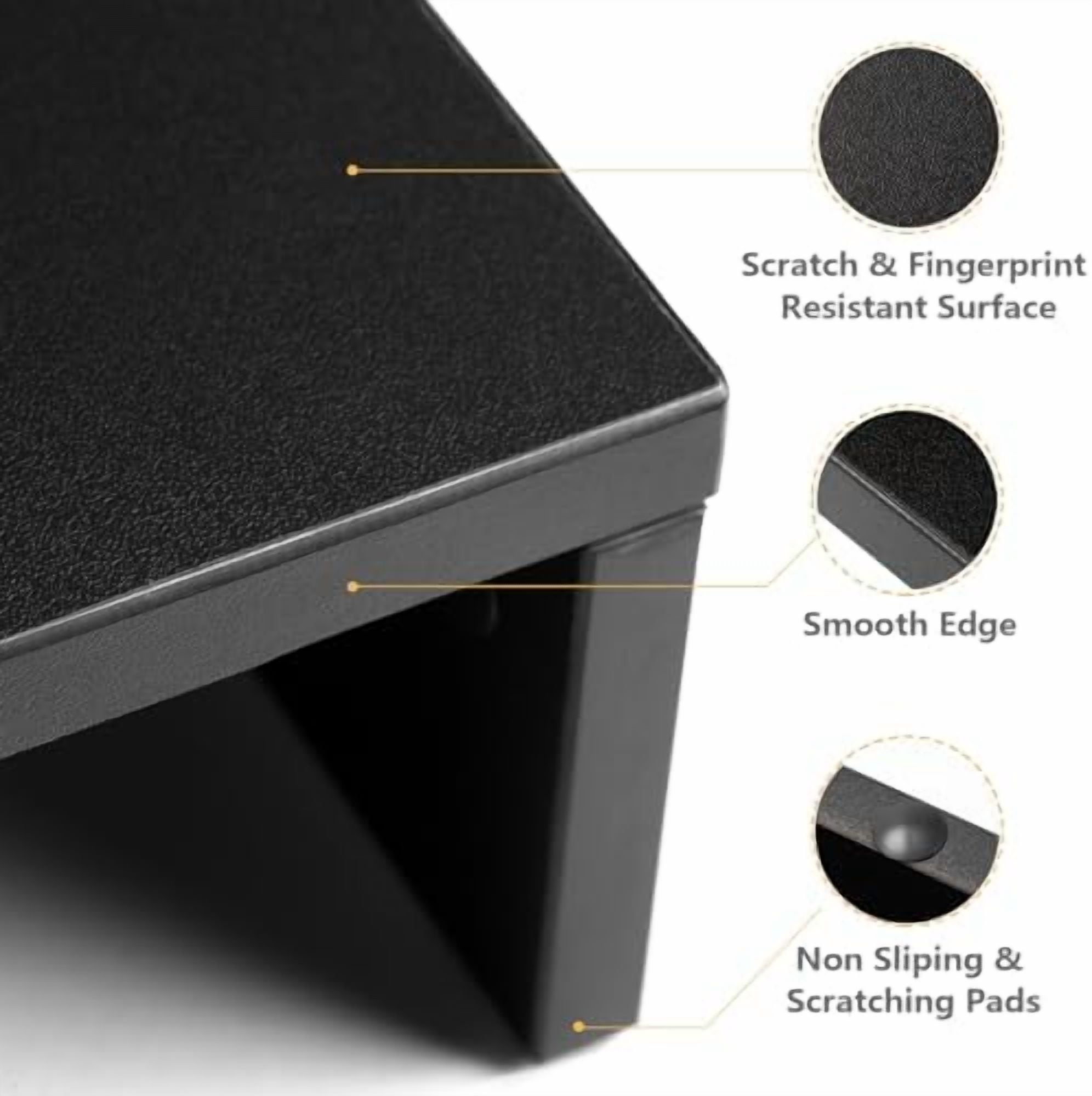 TAVR Dual Monitor Stand Riser Office Desktop Organizer Stand for 2 Monitors, Adjustable Length and Angle 3 Shelf, Extra Long Multifunctional Stand up to 43.3" fit Computer, Laptop, TV, Black