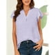 thumbnail image 5 of Blusa de manga corta, blusa de manga corta de jacquard Blusa de manga corta de jacquard Blusa de jacquard con cuello en V Resistente y duradera, 5 of 6