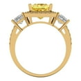 thumbnail image 4 of 3.005 ct Princess Cut Simulated Yellow Diamond Three-Stone Engagement Ring for Women in 18K Yellow Gold, 4 of 5