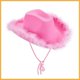 thumbnail image 2 of Sombrero de vaquero con borde crudo rosa para novia, diadema Sexy, accesorios para fotos de novia, accesorios para despedida de soltera, 2 of 3