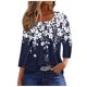 thumbnail image 2 of Fiudx Ofertas Flash Del Día Blusa de Manga 3/4 a La Moda para Mujer, Camiseta Estampada, Top Informal, 2 of 5