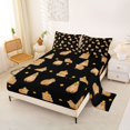thumbnail image 2 of Manfei Cute Capybara Queen Sheets,Juicy Orange Queen Sheet Sets,Black,4-Piece,1 Flat Sheet, 1 Fitted Sheet and 2 Pillowcases, 2 of 6