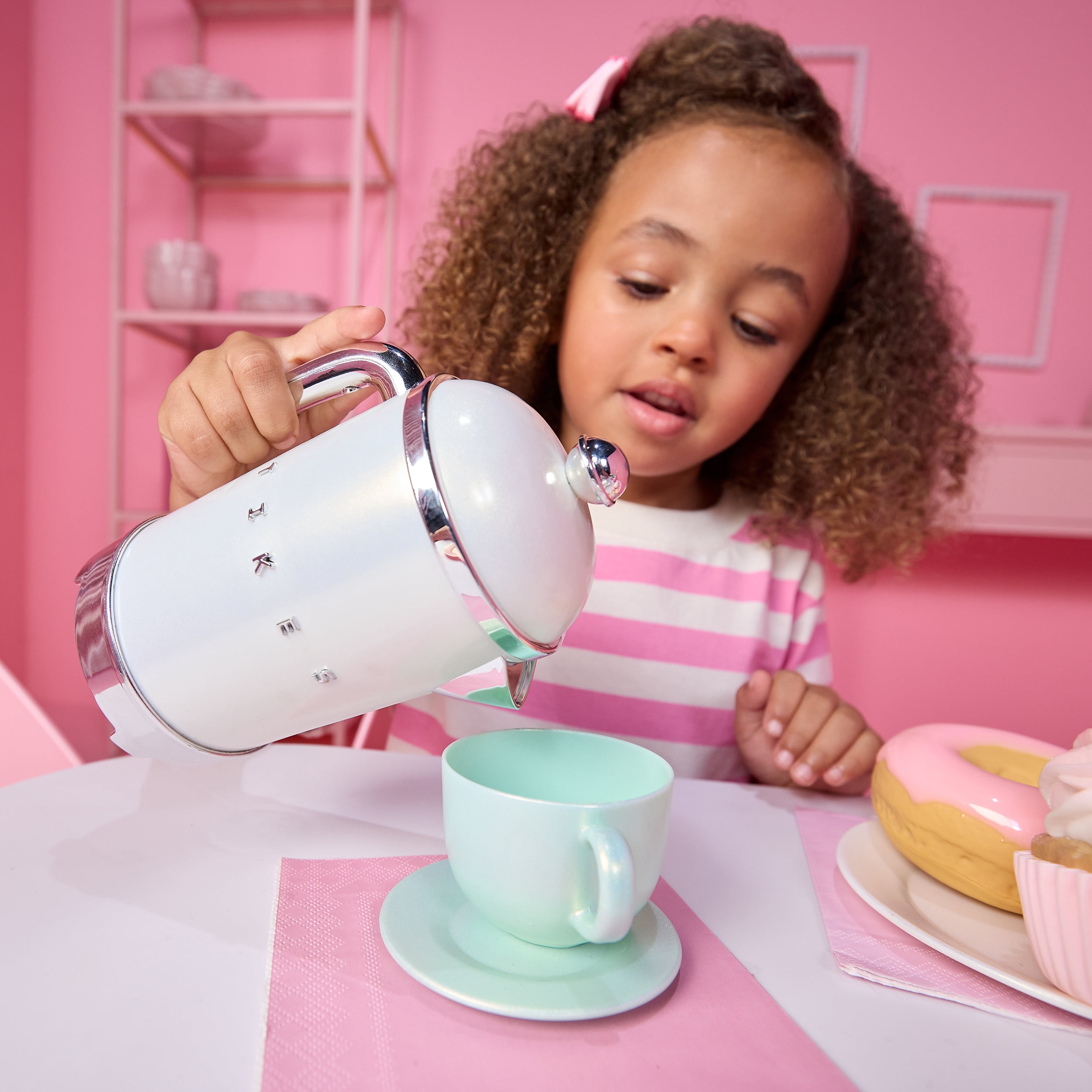 Little Tikes Sweet Spaces Tea Set, Play Kitchen Cookware, Sea Foam, Ages 3+