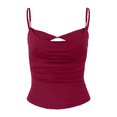 thumbnail image 3 of JIAYUE Women's Tank Tops Solid Color Summer With Beaded V-Neck And Ruffle Slim Fit Sleeveless For Casual Wear Classic Female Camisole, 3 of 3