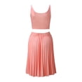 thumbnail image 3 of Gibobby Vestido corta de fiesta casual Mujeres Sólido Sin mangas Casual Sexy Falda plisada Chaleco Conjunto de falda Conjunto de dos piezas(Rosa,CH), 3 of 5