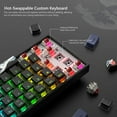 thumbnail image 2 of WK61 Wired Gaming Keyboard, 60% Percent RGB Backlit Mechanical Keyboard Gasket Mount with PBT Keycaps, Compact 61 Keys Hot Swappable Cream Switch, for Windows Laptop PC Mac, Black, 2 of 6