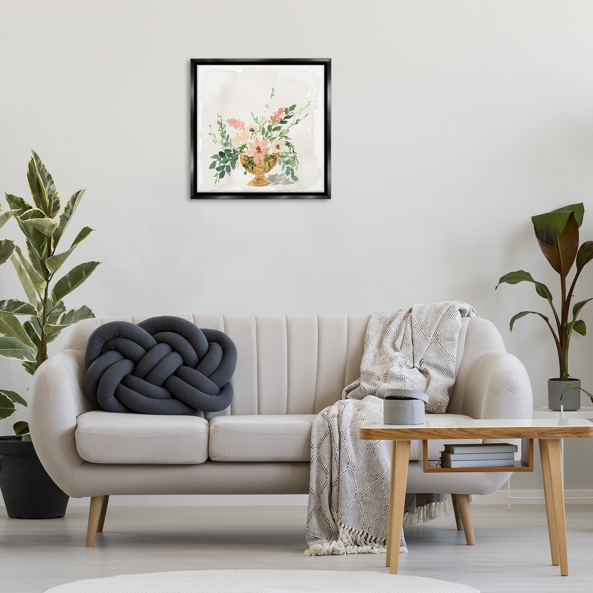 Stupell Industries Sunday's Best Florals Botanical & Floral Painting Black Floater Framed Art Print Wall Art, 25 x 25