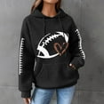 thumbnail image 2 of VISALY Fashion Hoodies Sweatshirts Football Sweatshirts Printed Fashion Pullover with Pockets Long Sleeve Tops Jacket Coat Drawstring Hooded Oversized Sweatshirt Trendy Hoodies Basic Pullover Black L, 2 of 4