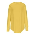 thumbnail image 4 of Women's Casual Loose Fit Long Sleeve Round Neck Thumb Hole T-Shirt Comfortable Solid Color Pullover Top for Everyday Wear, 4 of 6